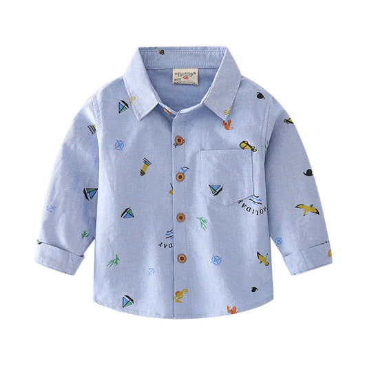 Camisa Infantil Manga Larga con Estampado Cartoon - Diseño Casual Moderno - Image 4