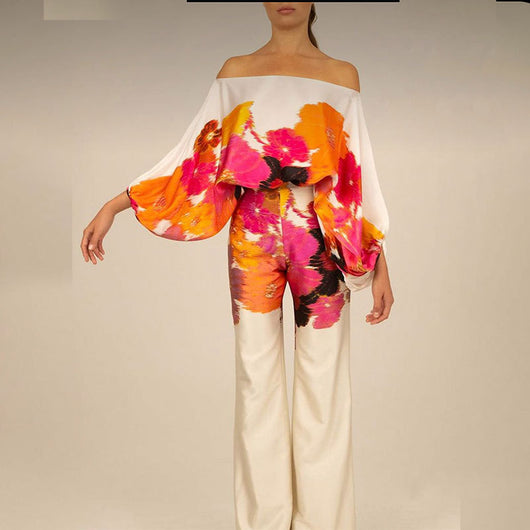 Conjunto de Verano para Mujer con Pantalón Ancho y Blusa Suelta Estampada - Image 5