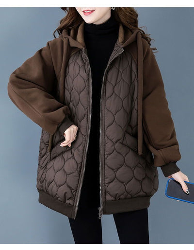 Abrigo Acolchado con Capucha - Chaqueta de Algodón Gruesa y Suelta para Mujer - Image 21