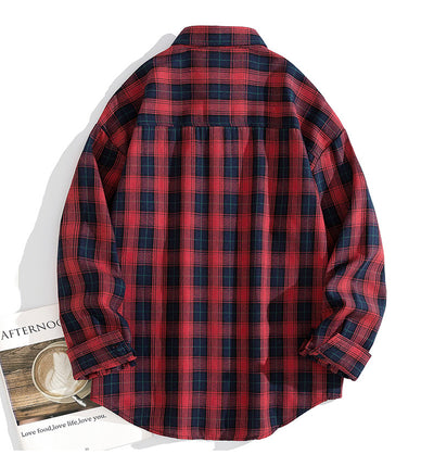 Camisa Casual de Cuadros Oversize para Hombre - Image 13