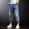 Pantalones Cortos Denim Holgados Hasta la Rodilla para Hombre Talla Mediana