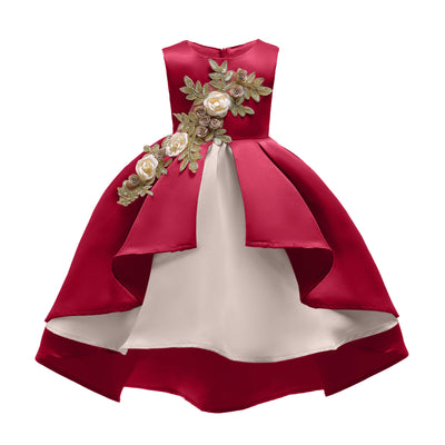 Vestido Princesa Niña con Falda y Chaleco Bordado - Image 4