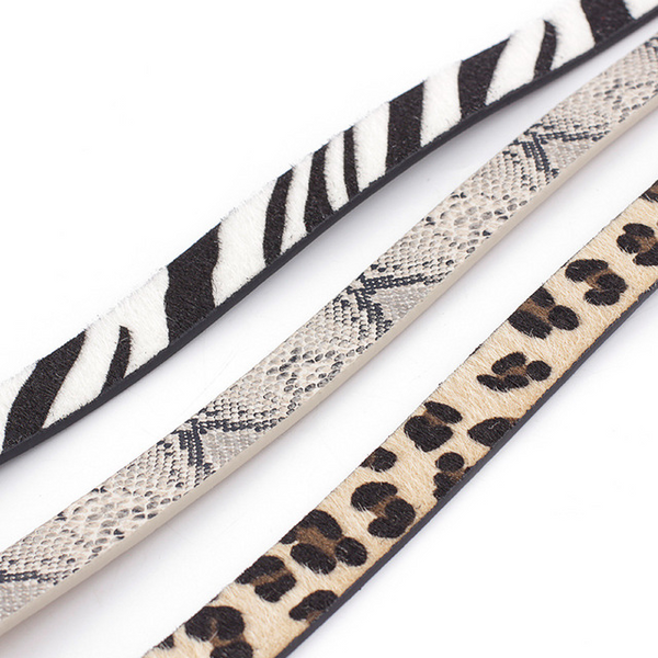 Cinturón de Moda con Botones Redondos Estampado Animal