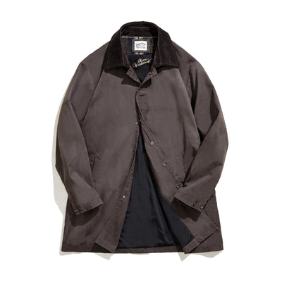 Abrigo Impermeable de Lana Encerada Estilo Británico Marrón - Gabardina Retro para Hombre - Image 6