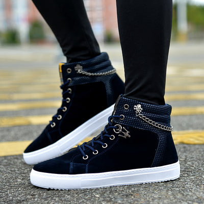 Zapatillas Altas de Lona con Cadena - Sneakers Casuales Versátiles - Image 10