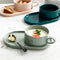 Juego de Platos y Tazas para Desayuno con Asa - Vajilla Creativa para el Hogar