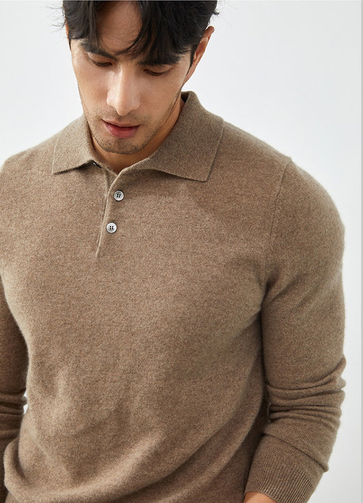 Suéter Tipo Polo de Cachemira Pura para Hombre - Image 10