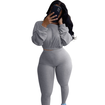 Conjunto Athleisure Acanalado para Mujer - Estilo Otoño - Image 36