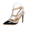 Sandalias de Tacón Alto con Remaches y Hebilla Ajustable - Colección Primavera Verano