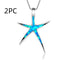 All-match clavicle chain Azul starfish pendant opal necklace Azul 2PC