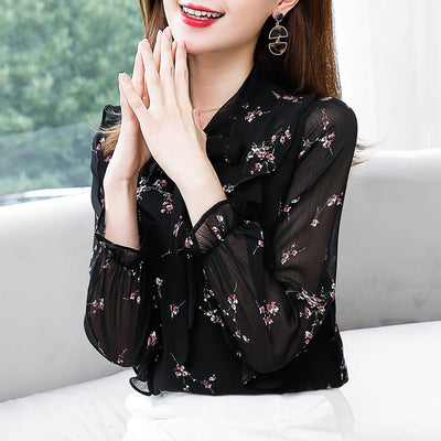 Blusa Floral Elegante Talla Grande Manga Larga - Image 8