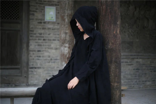 Abrigo Largo Cortavientos de Algodón y Lino para Mujer - Image 11