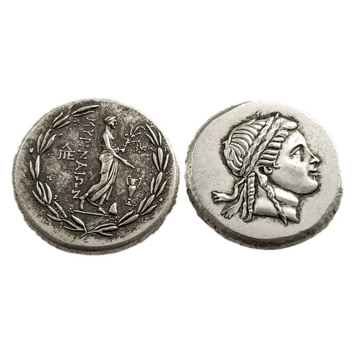 Moneda Griega Antigua Plateada - Dólar de Plata Envejecido Artesanal - Image 16