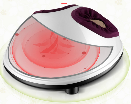 Orange and purple electric foot warmer with a soft interior and a removable dark gray heating insole. - Image 3
