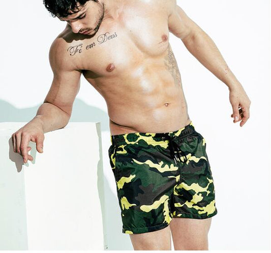 Shorts de Playa Camuflaje Sueltos Secado Rápido para Hombre