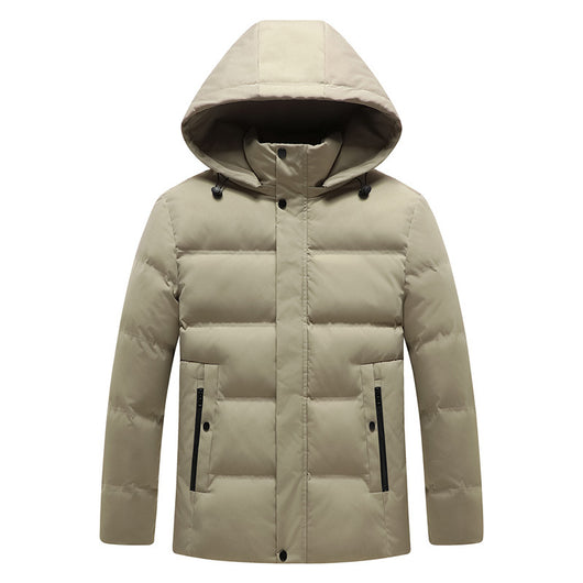 Abrigo Acolchado de Algodón para Hombre con Capucha Desmontable Forrada en Polar - Image 4
