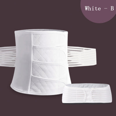 Pink adjustable postpartum abdominal band with quilted panels and a smaller matching elastic band. - Image 16