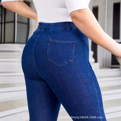 Pantalones Skinny Cortos Talla Grande con Cintura Elástica - Image 3