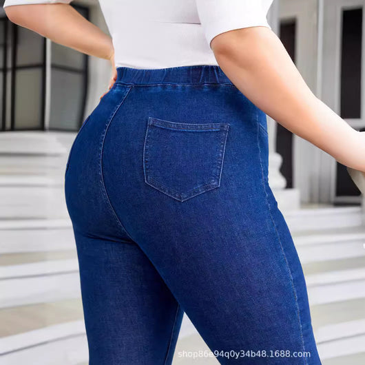 Pantalones Skinny Cortos Talla Grande con Cintura Elástica - Image 3