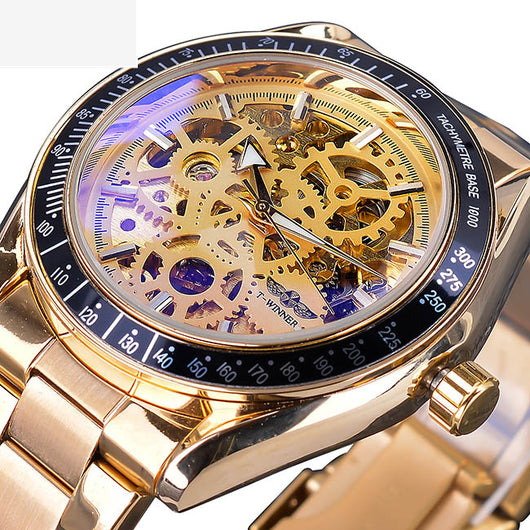 Reloj Mecánico Esqueleto de Acero para Hombre - Diseño Casual y Elegante - Image 5