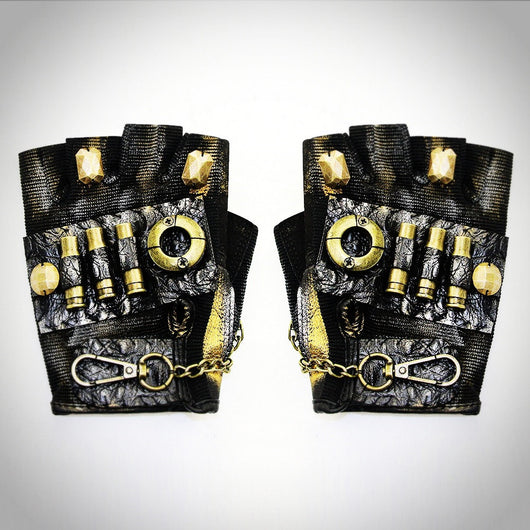 Guantes Steampunk de Medio Dedo para Motocicleta - Image 8