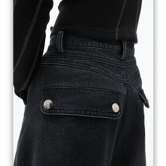 Jeans Vintage Desgastado con Diseño Plisado Reforzado - Image 7