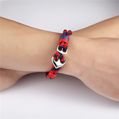 Pulsera de Supervivencia Náutica para Hombre con Cuerda Paracord y Ancla de Metal - Image 3