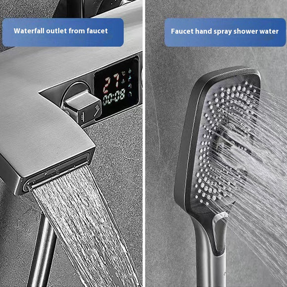 Juego de Grifo Mezclador para Bañera con Agua Fría y Caliente