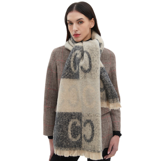 Bufanda Jacquard Unisex con Letras - Estilo Moderno para Él y Ella - Image 3