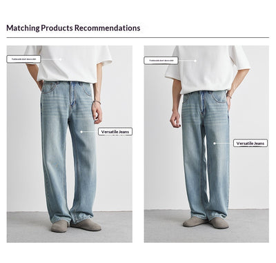Jeans Rectos Rotos para Hombre en Lavado Claro - Image 11