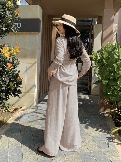 Conjunto Elegante: Blusa y Pantalón de Pierna Ancha - Image 5