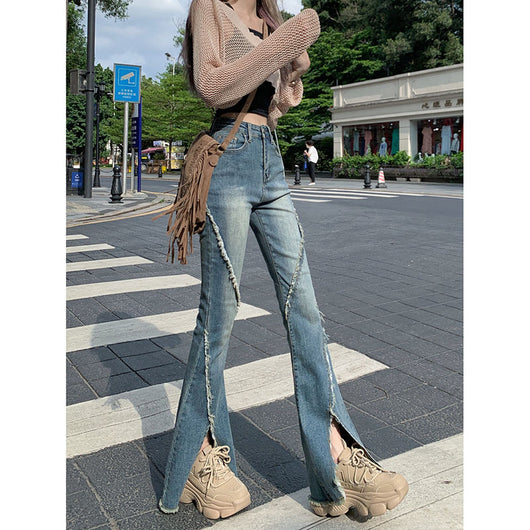 Pantalones Vaqueros Slim Rotos con Detalle Herradura - Image 2