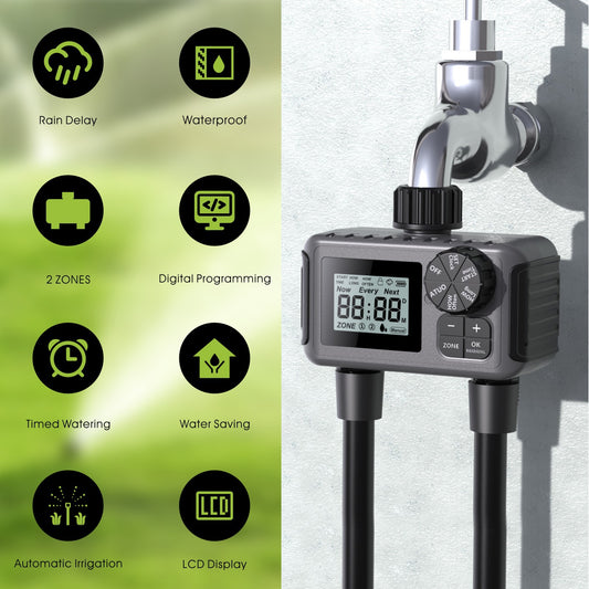 Controlador de Riego Automático Dual con Pantalla Grande e Inteligencia Artificial