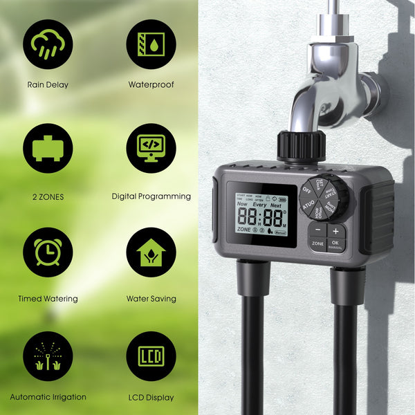 Controlador de Riego Automático Dual con Pantalla Grande e Inteligencia Artificial