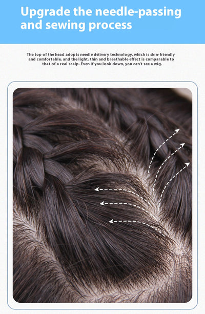 Peluca de Cabello Natural Corto Liso Esponjado para Mujer - Image 3