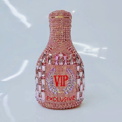 Bolso de Cena Elegante con Diseño de Botella de Champagne y Mano de Diamantes - Image 13