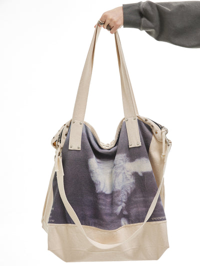 Bolsa Tote Canvas con Estampado de Ojetes Zip - Image 6