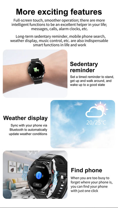 Reloj Inteligente ECG con Llamadas Bluetooth y Correa de Acero Inoxidable - Image 25