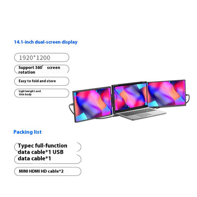 Monitor Portátil Dual 141 Pulgadas - Pantalla Externa para Productividad Móvil - Image 6