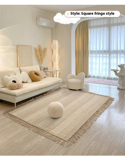 Alfombra de Lana Natural Blanco Leche - Diseño Moderno Minimalista para Sala y Dormitorio - Image 17