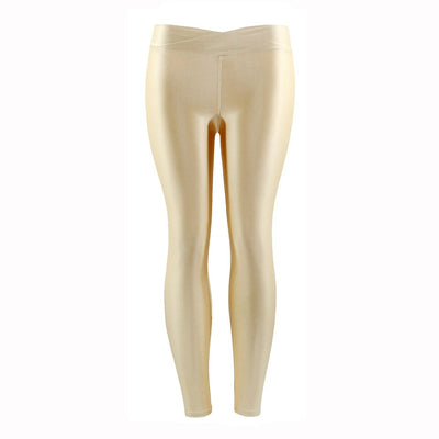 Pantalones Capri Elásticos Talle Bajo Brillante en Colores Neón para Mujer - Image 18