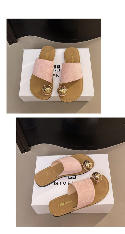 Sandalias Planas Tipo Francés con Punta Abierta para Mujer - Image 11
