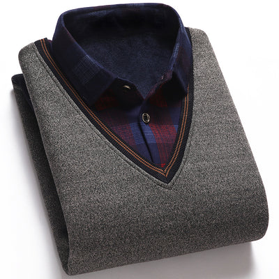 Suéter para Hombre con Cuello Falso de Dos Piezas - Image 22