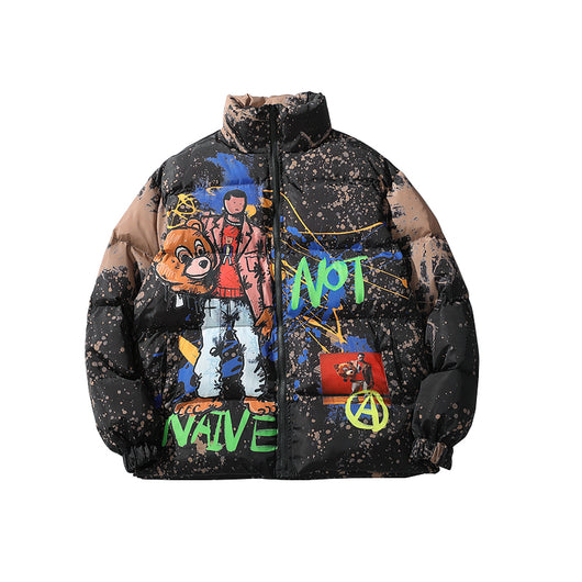 Abrigo de Algodón con Estampado Graffiti Europeo Americano - Image 10