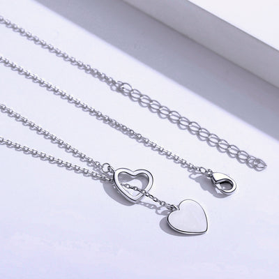 Collar Doble Corazón en Plata Esterlina - Image 8