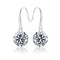 Aretes de plata esterlina con circón diamante para mujer