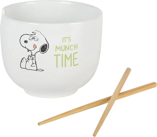 Set de 4 cuencos apilables de gres Peanuts – Snoopy y amigos, 14 cm, aptos para microondas y lavavajillas - Tekeno