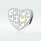 Dije Puzzle Corazón Plata S925 - Pulsera DIY Personalizable