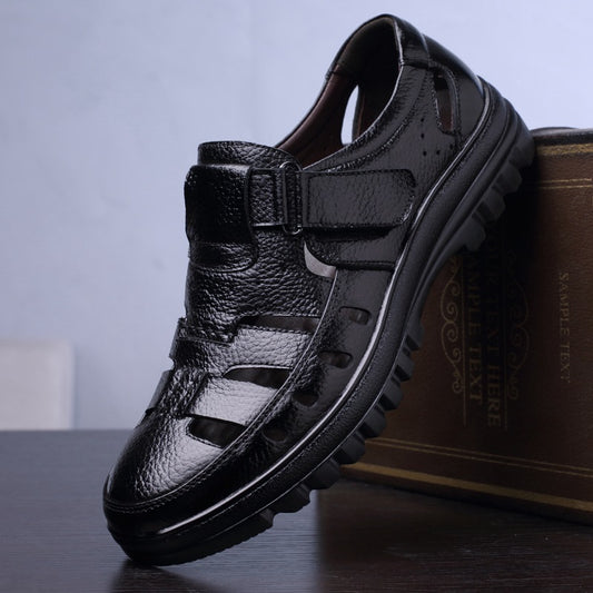 Sandalias de Cuero Genuino Estilo Retro Romano para Hombre