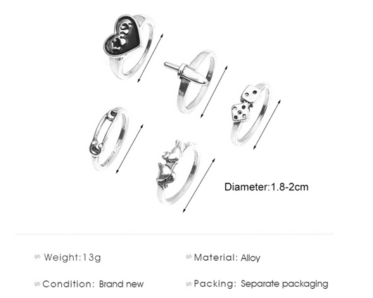 Juego de 5 Anillos Retro en Metal Dorado - Diseño Clip de Papel Personalizado - Image 6